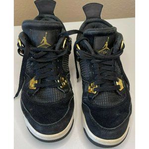 Nike Air Jordan 4 Retro Royalty 308497-032 Men's Sz 6y Sneakers Black Gold White